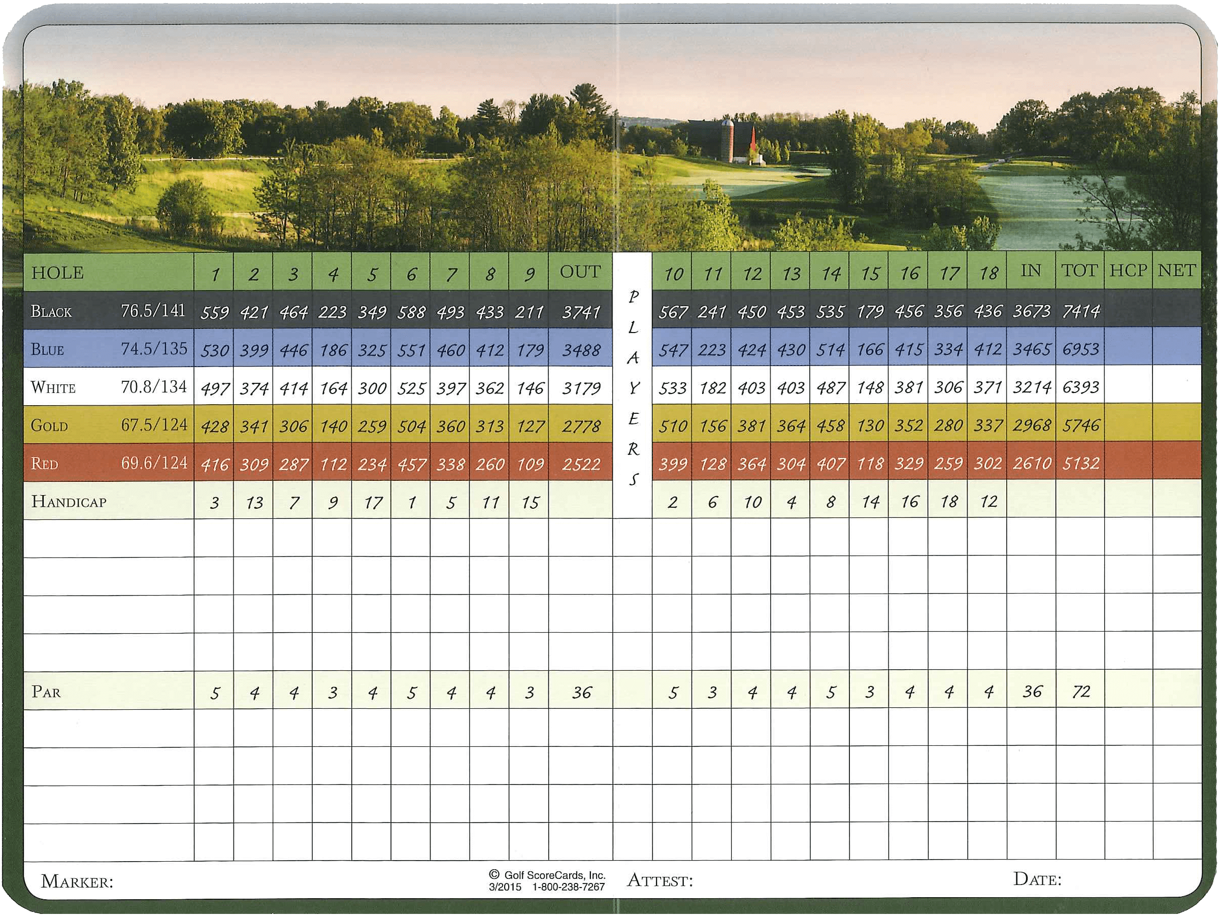 Wild Rock Score Card